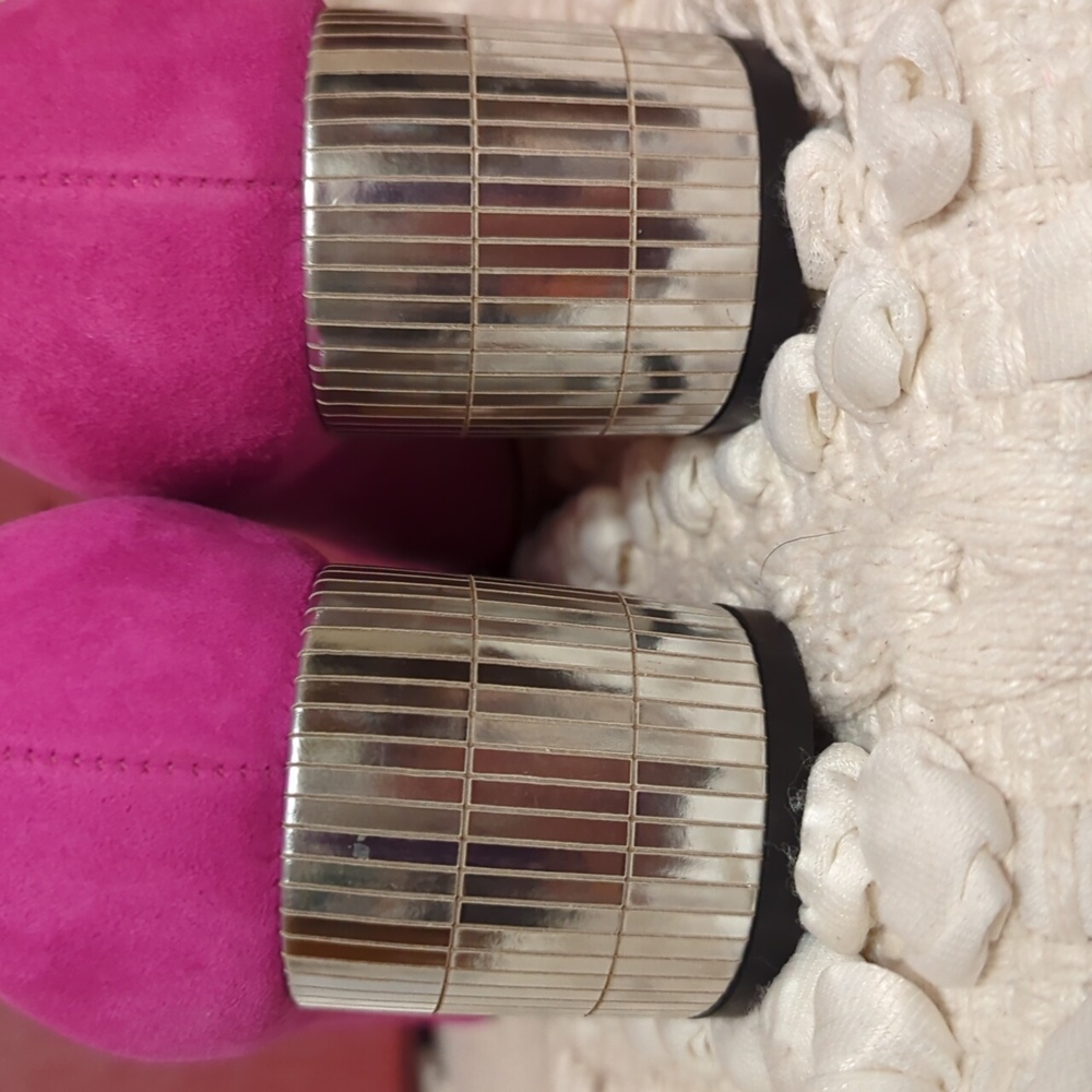 Bally Nib Fuchsia Mirrored Heels 6/36.5 - image 7